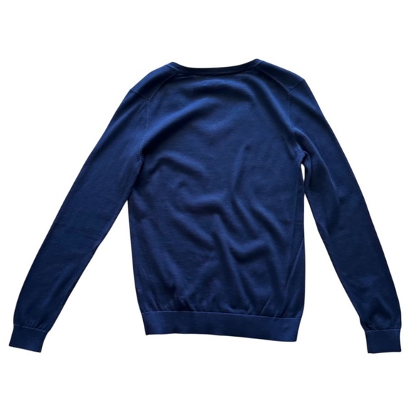 Tommy Hilfiger Women’s Navy Blue V-Neck Argyle Sweater Size M NWT - Picture 3 of 11